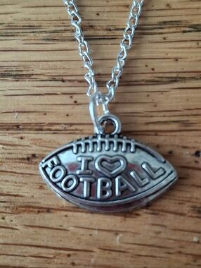 NWT Tibetan Silver 'I ♥ Football' Football Pendant Necklace